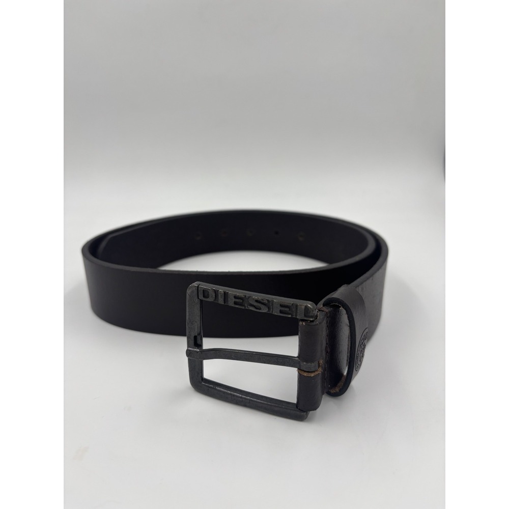 New Men's DIESEL Dark Brown Buffalo Leather Belt Size 36/90 cm US 34 Extra Tough